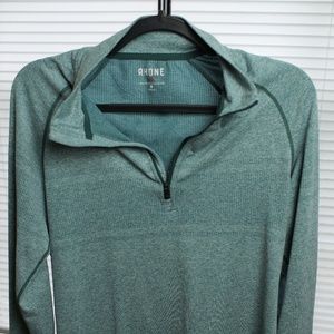Rhone Celliant Seamless Quarter Zip in Tazman Blue Heather sz Medium